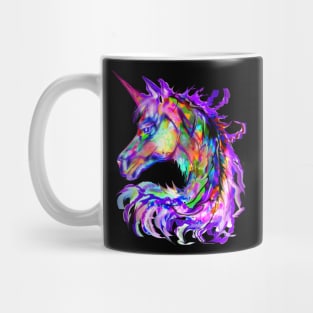 Colorful rainbow psychedelic Beautiful Cute Unicorn Head Magical Fantasy Art Mug